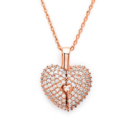 Silver Open Heart Pendant with Chain
