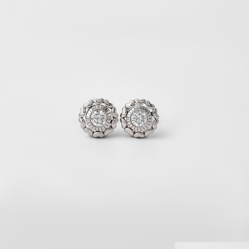 Silver Wheel Of Heart Earrings