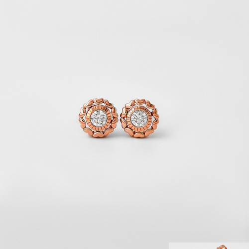 Rose Gold Wheel Of Heart Earrings
