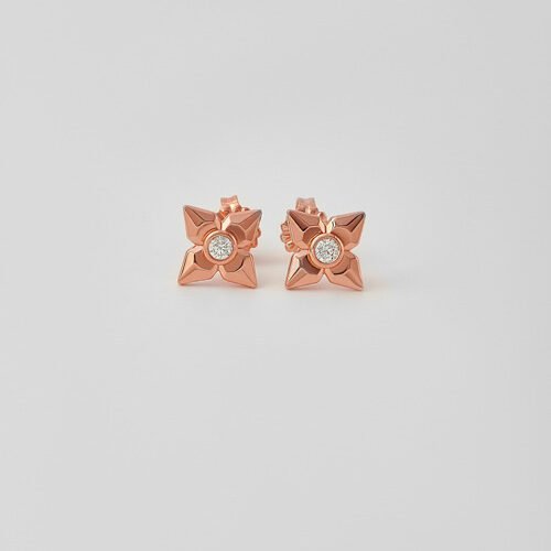 Rose Gold Compass Star Earrings