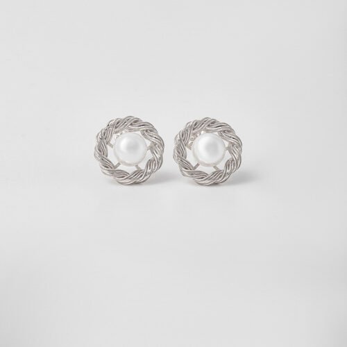 Silver Pearl Nest Earrings