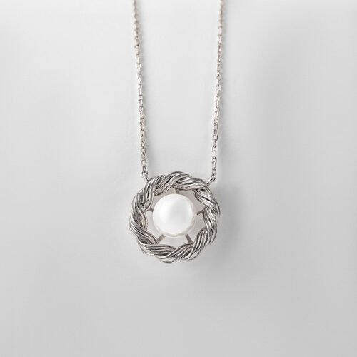 Silver Pearl Nest Necklace