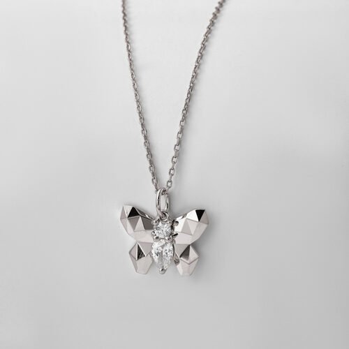 Silver Flutter Pendant with Chain