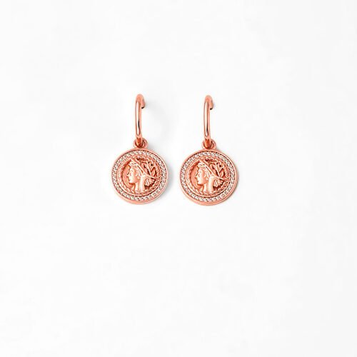 Rose Gold Victorian Coin Earrings