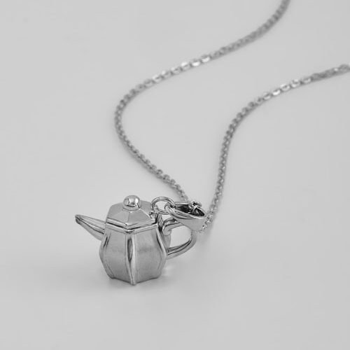 Silver Tiny Tea-Pot Pendant with Chain