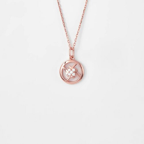 Rose Gold Bouquet Pendant With Chain