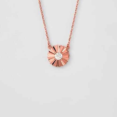 Rose Gold Frill Pendant with Chain