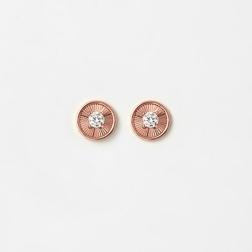 Rose Gold Stone Rim Earrings