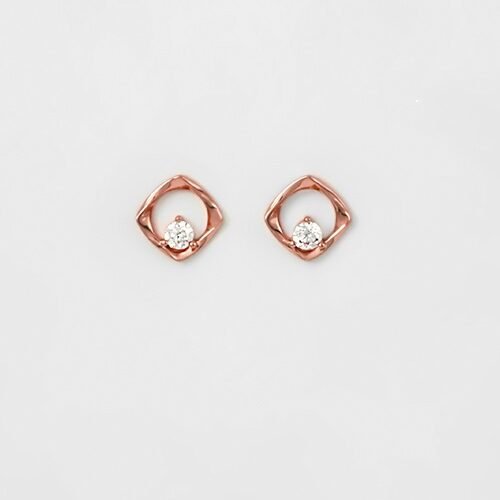 Rose Gold Crystal Window Earrings