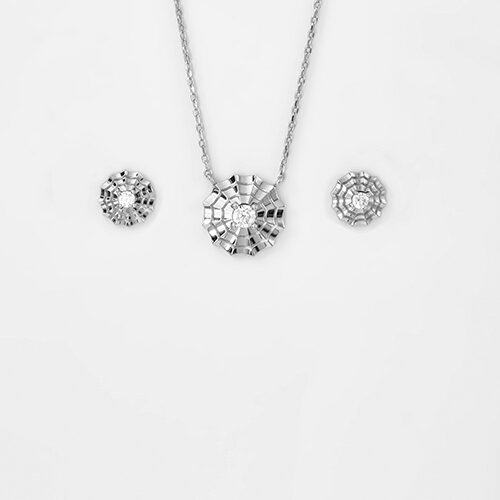 Silver Marigold Necklace Set
