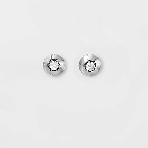 Silver Round Illusion Earrings