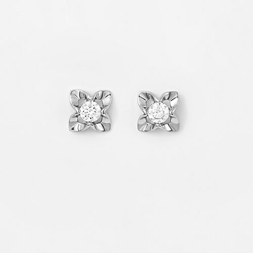 Silver Floral Earrings