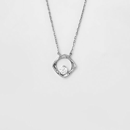 Silver Crystal Window Necklace