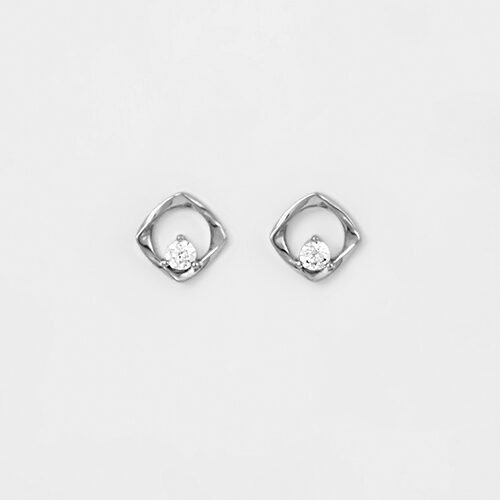 Silver Crystal Window Earrings