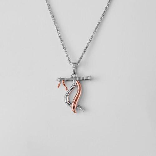 Two Tone Rose Gold Baasuri Pendant with Chain