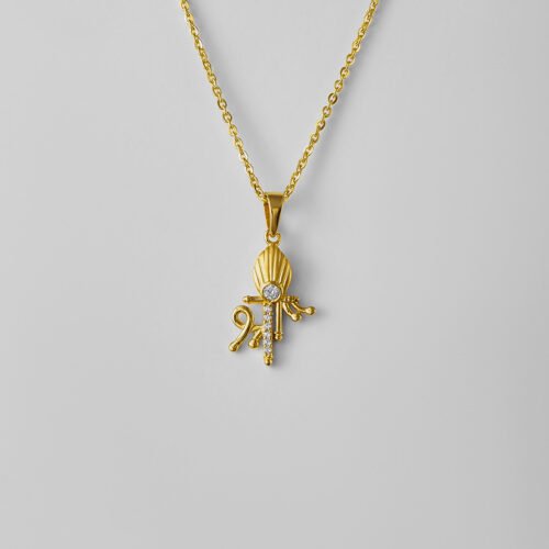 Gold Plated Shree Pendant with Chain
