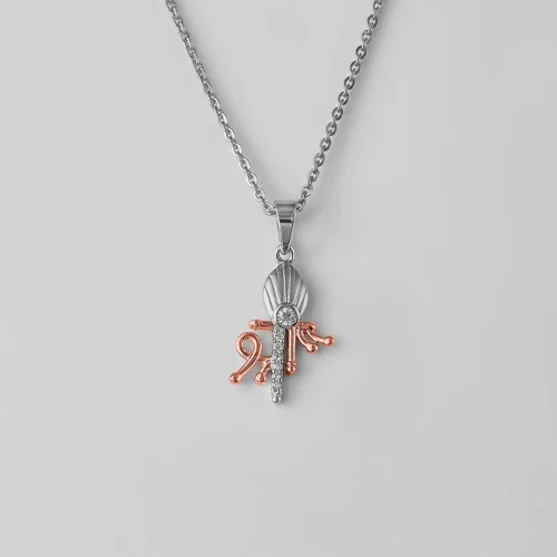 Two Tone Rose Gold Shree Pendant with Chain