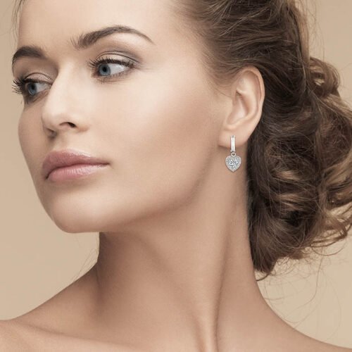 Silver Digital Love Pendant Set