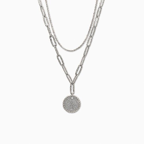Silver Digital Love Pendant Set