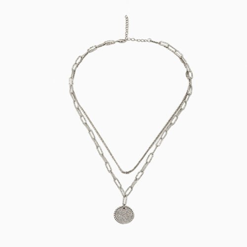 Silver Digital Love Pendant Set