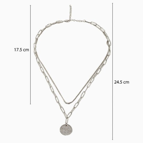 Silver Digital Love Pendant Set